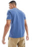 Farah cotton tipped polo top in blue