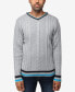 ფოტო #1 პროდუქტის Men's Cable Knit Tipped V-Neck Sweater