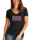 ფოტო #1 პროდუქტის Women's 50 States USA Flag Word Art V-neck T-shirt