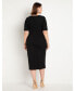 ფოტო #3 პროდუქტის Plus Size Button Front Workwear Dress