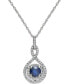 ფოტო #1 პროდუქტის Sapphire (1/2 ct. t.w.) and Diamond (1/4 ct. t.w.) 18" Necklace in 14k White Gold (Also available in Ruby in 14k)