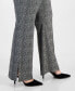 Фото #3 товара Plus Size Herringbone Side-Slit Pants, Created for Macy's