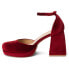 Фото #3 товара COCONUTS by Matisse Misha Square Toe Ankle Strap Pumps Womens Red Dress Casual M