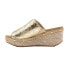 Volatile Ravine Metallic Studded Wedge Womens Gold Casual Sandals PV130-715