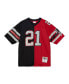 Men's Deion Sanders Black, Red Atlanta Falcons Big and Tall Split Legacy Retired Player Replica Jersey