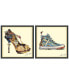 Фото #1 товара High Heeled Top Sneaker Dimensional Collage Framed Graphic Art Under Glass Wall Art, 25" x 25" x 1.4"