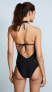 Фото #3 товара Ella Moss 262904 Women's Sheer Dot Black One Piece Swimsuit Size XS
