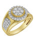 ფოტო #4 პროდუქტის Heavyweight Natural Certified Diamond 1.51 cttw Round Cut 14k Yellow Gold Statement Ring for Men