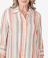Фото #5 товара Women's Tuscan Sunset Striped Textured Button Down Top