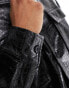 Фото #2 товара ASOS DESIGN croc faux leather overshirt in black