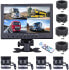 Фото #1 товара OiLiehu 9 Inch Car Rear Camera Set with 4 Split Monitor Front View View, 4 x Wired Car Camera 18 IR Night Vision with 2 x 10 m and 2 x 20 m Cables for Trucks, Motorhomes, Trailers, Bus