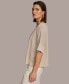 ფოტო #3 პროდუქტის Women's Metallic-Knit Short-Sleeve Sweater