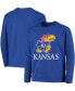 Big Boys Royal Kansas Jayhawks Lockup Long Sleeve T-shirt
