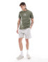 ASOS DESIGN standard t-shirt in khaki with chest print