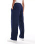 ASOS DESIGN smart co-ord wide leg trouser in navy texture