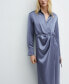 ფოტო #2 პროდუქტის Women's Satin Shirt Dress