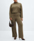 ფოტო #5 პროდუქტის Women's Straight Knitted Pants