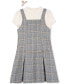 ფოტო #4 პროდუქტის Big Girls T-Shirt, Pleated Plaid Jumper & Hair Clip, 3 Piece Set