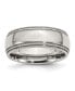 Фото #1 товара Stainless Steel Polished 8mm Grooved and Beaded Band Ring