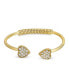 ფოტო #1 პროდუქტის 14K Gold-Dipped Pave Crystal Heart Coil Spring C-Cuff Bracelet