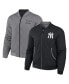 Фото #1 товара Men's Darius Rucker Collection by Black, Gray New York Yankees Reversible Full-Zip Bomber Jacket