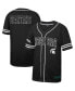 Men's Black Michigan State Spartans Free Spirited Mesh Button-Up Baseball Jersey