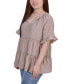 Фото #3 товара Petite Size Short Sleeve Tiered Blouse