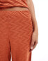 Фото #4 товара ASOS DESIGN co-ord plisse wide leg trousers in rust