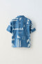 Фото #2 товара Рубашка из смеси хлопка и льна с принтом ZARA