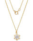 Фото #2 товара Disney children's Two-Tone Frozen Snowflake 15" Pendant Necklace in 14k Gold