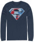 ფოტო #1 პროდუქტის Men's Superman Cutout Logo Long Sleeve Crew T-shirt