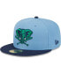 ფოტო #4 პროდუქტის Men's Light Blue, Navy Oakland Athletics Green Undervisor 59FIFTY Fitted Hat