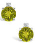 ფოტო #3 პროდუქტის Peridot (5/8 ct. t.w.) and Diamond Accent Stud Earrings in 14K Yellow Gold