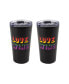Фото #1 товара Double Wall 2 Pack of 20 oz Black Highballs with Metallic "Love Wins" Decal