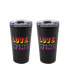 Double Wall 2 Pack of 20 oz Black Highballs with Metallic "Love Wins" Decal