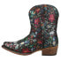 Roper Ingrid Floral Metallic Snip Toe Cowboy Booties Womens Black Casual Boots 0