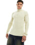 Фото #2 товара ASOS DESIGN muscle fit knitted essential quarter zip jumper cream