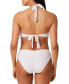 Bar Iii Womens Solid Cowlneck One-Piece Swimsuit White Size Medium