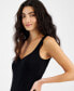 Фото #3 товара Women's Ponté-Knit Sweetheart-Neck Bodysuit, Created for Macy's