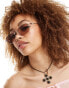 Фото #4 товара Reclaimed Vintage 90s wire frame sunglasses in gold