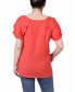 ფოტო #2 პროდუქტის Petite Swiss Dot Short Sleeve Top