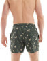 ASOS DESIGN swim shorts in short length in dark floral print