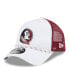 ფოტო #1 პროდუქტის Men's White/Garnet Florida State Seminoles Court Sport Foam A-Frame 9FORTY Adjustable Trucker Hat