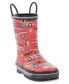 Toddler Little Boy's and Big Boy's Fire Truck Rescue Rain Boot