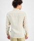 Фото #7 товара Men's Slim Fit Long Sleeve Button-Down Linen Shirt