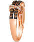 ფოტო #3 პროდუქტის Chocolate Diamond & Nude Diamond Double Crisscross Ring (1/2 ct. t.w.) in 14k Gold