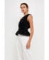 Фото #3 товара Women's One Shoulder Shirred Tulle Top