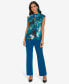 ფოტო #3 პროდუქტის Women's Printed Twist-Front Cap-Sleeve Top