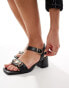 Фото #4 товара River Island snaffle block heeled sandal in black