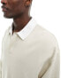 ASOS DESIGN oversized rugby polo sweatshirt in beige